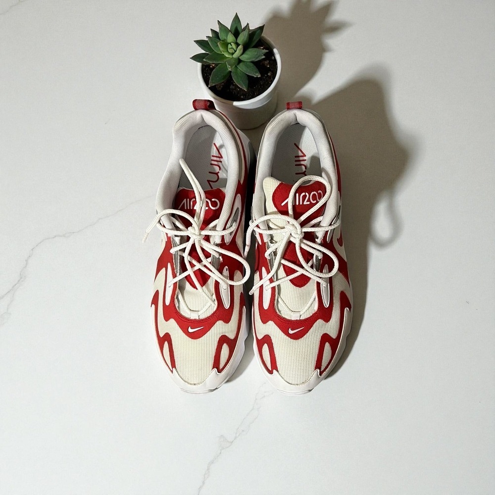 Nike‎ Air Max 200 AQ2568-100 White Red Men's Athletic Shoes Size 13 - Picture 7 of 9